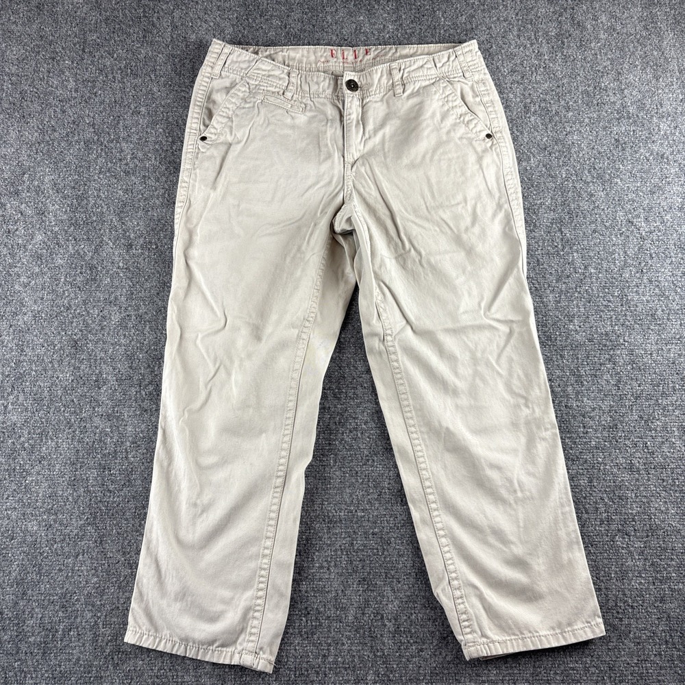 ELLE Paris New York Tokyo Khaki Utility Pants Women's Size 8 Cotton Twill Chino